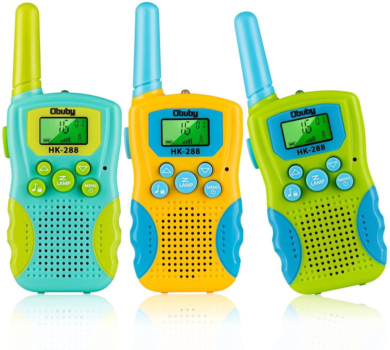 Obuby Kids Walkie Talkies 3 KMs Long Range 2 Way Radio 22 Channels for Kid Toys Gifts with Backlit LCD Flashlight Best Gift for Age 3-12 Boys and Girls for Outdoor Adventure Game